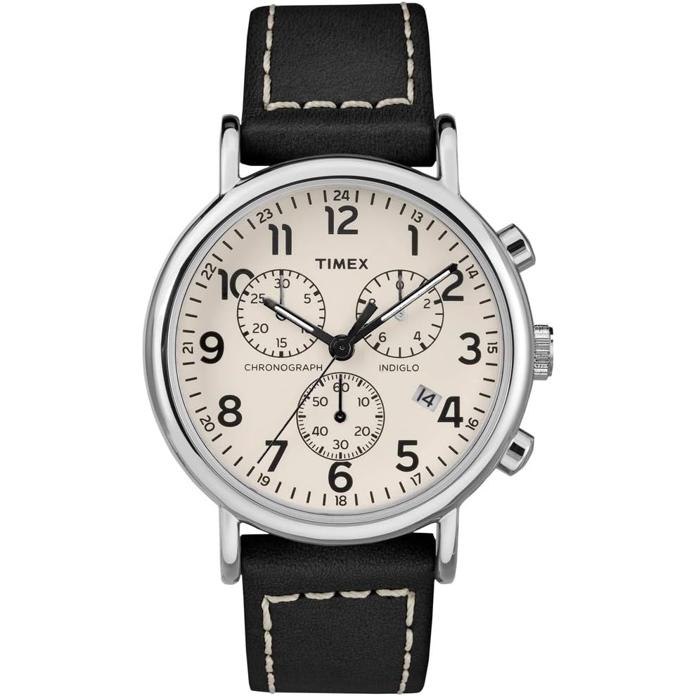 image:imageTimex Weekender Chronograph 40 mm WatchBlackCream