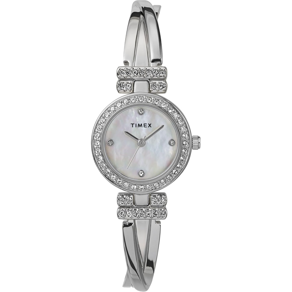image:imageTimex Womens Dress SelfAdjustable Bracelet Watch TwoTone Bracelet Mother of Pearl Dial TwoTone CaseTwoToneSilverToneMother of Pearl