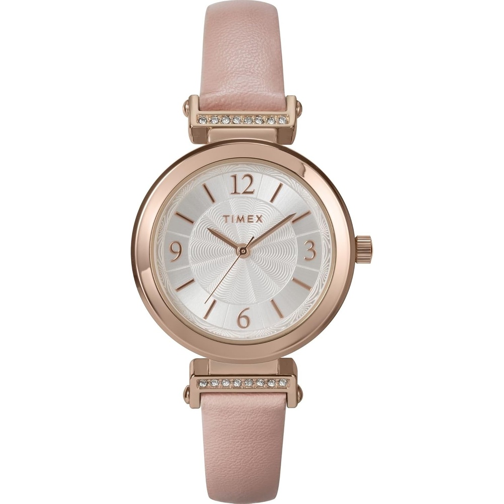 image:imageTimex Womens Main Street 31mm Watch  Pink Strap Silver Dial Rose GoldTone CasePinkRose GoldToneSilver