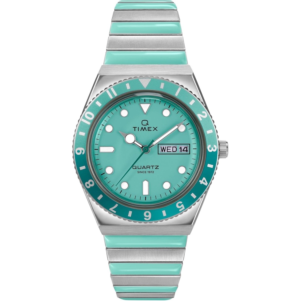 image:imageTimex Womens Q 36mm WatchTwoToneSilverToneBlue
