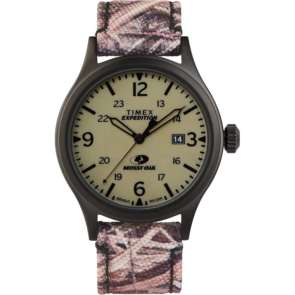 image:imageTimex x Mossy Oak TW2T94700 Expedition Scout 40mm Fabric amp Leather Strap Watch