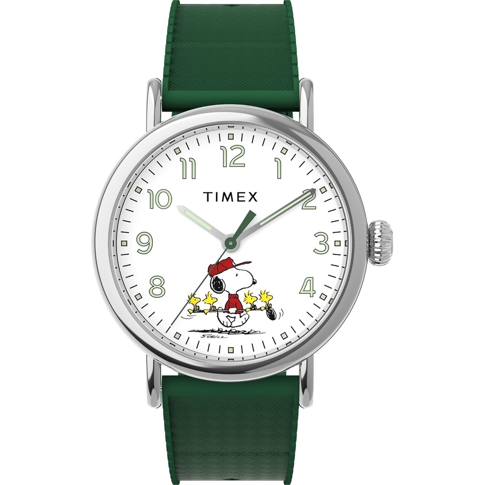 image:imageTimex x Peanuts Unisex Waterbury Standard 40mm WatchGreenSilverToneWhite