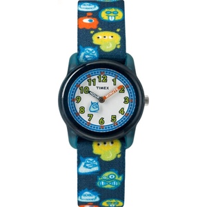 Timex Boys Time Machines Analog Elastic Fabric Strap Watch(Black/Monsters)