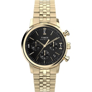 Timex Marlin Chronograph Tachymeter 40mm Men’s Analog Watch | Retro Design | 50M Water Resistance(Gold-Tone/Gold-Tone/Black)