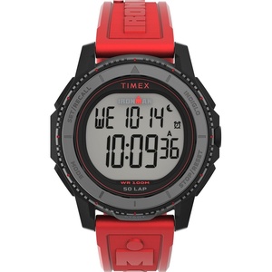 Timex Men’s Adrenaline 46mm Watch(Red/Digital/Black)