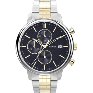 Timex Men’s Chicago 45mm Watch – Two-Tone Strap Blue Dial Two-Tone Case