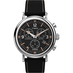 Timex Men’s Chronograph 41mm Watch(Black/Black/Silver-Tone)