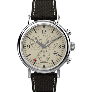 Timex Men’s Chronograph 41mm Watch(Brown/Cream/Silver-Tone)