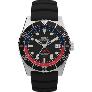 Timex Men’s Deep Water Reef 41mm Watch(Black/Stainless Steel/Black/Red)