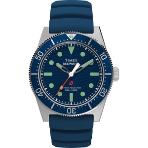 Timex Men’s Deep Water Reef 41mm Watch(Blue/Stainless Steel/Blue)
