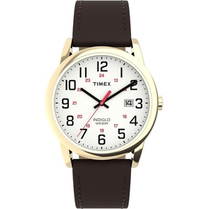 Timex Men’s Easy Reader Watch 38mm(Brown/Gold-Tone/White/38mm)