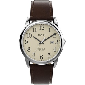 Timex Men’s Easy Reader Watch 38mm(Brown/Silver-Tone/Cream/38mm)