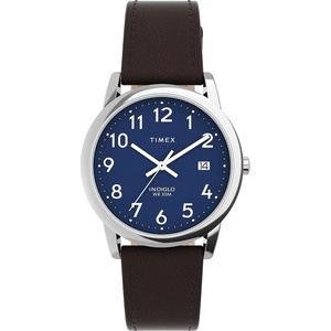 Timex Men’s Easy Reader Watch(Black/Silver-Tone/Blue/35mm)