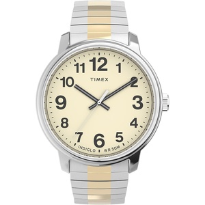 Timex Men’s Easy Reader Watch(Two-Tone/Silver-Tone/Cream/43mm)
