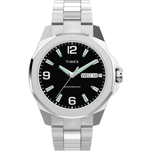 Timex Men’s Essex 46mm Watch(Stainless Steel/Silver-Tone/Black)