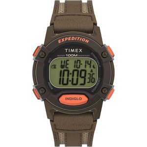 Timex Men’s Expedition CAT5 41mm Watch – Green Strap Digital Dial Green Case(Brown/Digital/Brown)