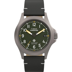 Timex Men’s Expedition Field Post 38mm Watch(Black/Titanium/Green)