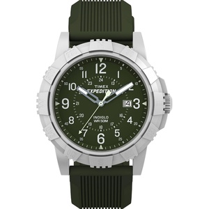 Timex Men’s Expedition Ridge 45mm Watch(Green/Silver-Tone/Green)