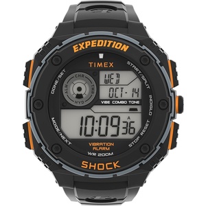 Timex Men’s Expedition Vibe Shock 50mm Watch(Black/Orange)