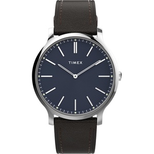 Timex Men’s Gallary 40mm Watch(Brown/Blue/Silver-Tone)
