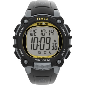 Timex Men’s Ironman Triathlon Classic 10 44mm Watch(Black/Gray/Digital)
