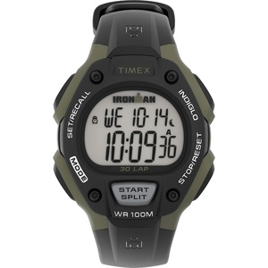 Timex Men’s Ironman Triathlon Classic 30 38mm Watch(Black/Digital/Green)
