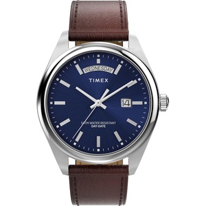 Timex Men’s Legacy 41mm Watch – Stainless Steel Bracelet Dial Stainless Steel Case(Brown/Stainless Steel/Blue)