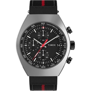 Timex Men’s Legacy Tonneau 42mm Watch – Black Strap Black Dial Stainless Steel Case(Black/Black/Gunmetal)