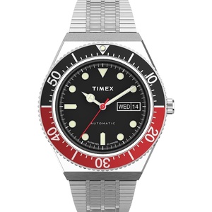 Timex Men’s M79 Automatic 40mm Watch(Stainless Steel/Black/Stainless Steel/Red Black)