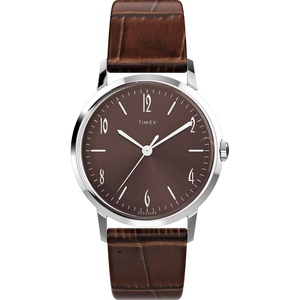 Timex Men’s Marlin 34mm Watch – Brown Strap Brown Dial Stainless Steel Case