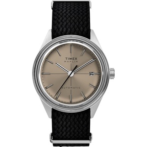 Timex Men’s Marlin 40mm Watch(Black/Stainless Steel/Tan)
