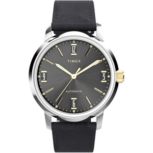 Timex Men’s Marlin Automatic 40mm Watch – Black Strap Black Dial Stainless Steel Case