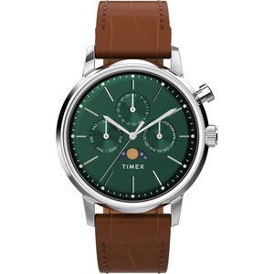 Timex Men’s Marlin Jet 40mm Watch – Brown Two- Piece Quick Release Brown Dial Stainless Steel Case(Brown/Stainless Steel/Green)