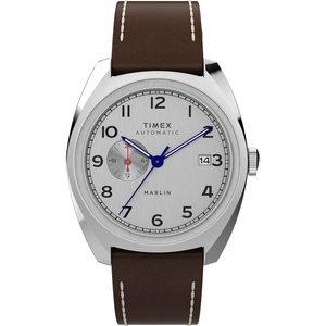 Timex Men’s Marlin Sub-Dial Automatic 39mm Watch(Brown/Silver-Tone)