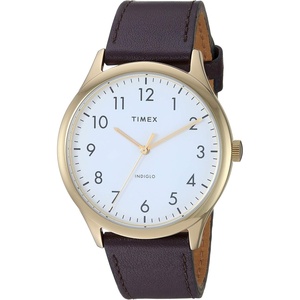 Timex Men’s Modern Easy Reader 40mm Watch(Brown/Gold-Tone/White)