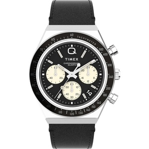 Timex Men’s Q 40mm Watch(Black/Silver-Tone)