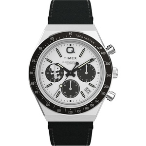 Timex Men’s Q 40mm Watch(Black/Stainless Steel/White)