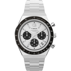 Timex Men’s Q 40mm Watch(Silver-Tone/White)