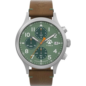 Timex Men’s Sierra 42mm Watch(Tan/Green/IP Steel)