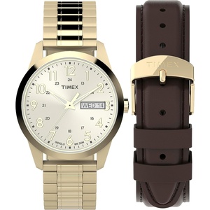 Timex Men’s South Street Sport 36mm Watch Box Set(Gold-Tone/Champagne/Gold-Tone)