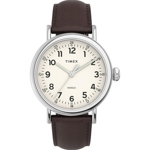 Timex Men’s Standard 40mm Watch(Brown/Cream/Silver-Tone)