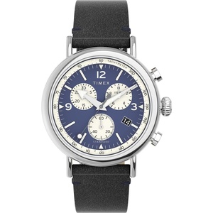 Timex Men’s Standard Chronograph 41mm Watch(Black/Blue)