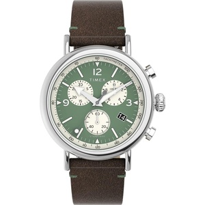 Timex Men’s Standard Chronograph 41mm Watch(Brown/Green)