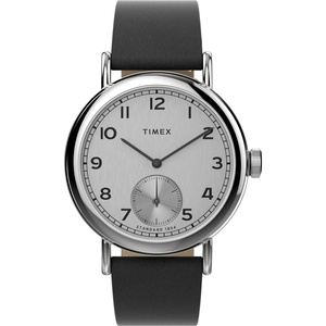Timex Men’s Standard Sub-Second 40mm Watch(Black/Silver-Tone)