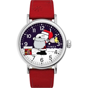 Timex Men’s Standard Sub-Second 40mm Watch(Red/Silver-Tone/Blue)