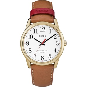 Timex Men’s TW2R40100 Easy Reader 40th Anniversary 38mm Tan/White Leather Strap Watch