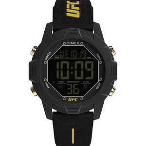 Timex Men’s UFC Brawler 43mm Watch – Black Strap Digital Dial Black Case(Black/Black/Digital/Yellow)