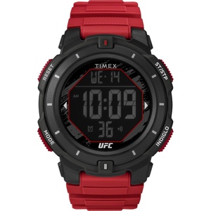 Timex Men’s UFC Rumble 50mm Watch – Black Strap Digital Dial Black Case(Red/Digital/Black)