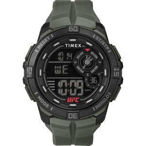Timex Men’s UFC Rush 52mm Watch – Black Strap Digital Dial Black Case(Green/Digital/Black)