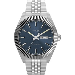 Timex Men’s Waterbury 41mm Watch – Stainless Steel Bracelet Blue Dial Stainless Steel Case